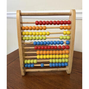 Wooden Abacus , Educational Toy To Practice Counting Vintage